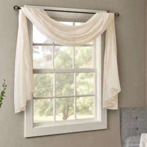 Madison Park Solid Crushed Scarf Sheer MP40-4529/ 216''X42''/ Cream